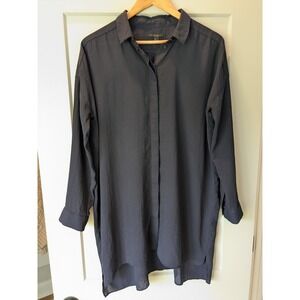 COS Tunic Top Long Sleeve Button Down High Low Hem Shirt Dress US‎ 6